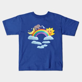 Starting a new day by crossing the rainbow bridge Kids T-Shirt